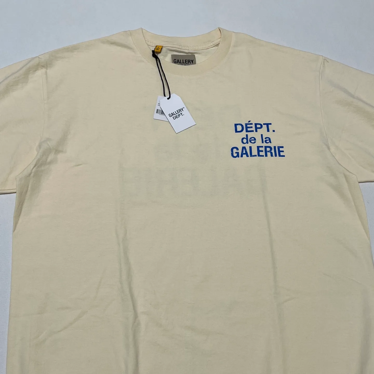 GALLERY DEPT. FRENCH TEE/CREAM/BLUE Cream French Blue LOGO Short Sleeve Cream S-XL Ready-to-wear Asso special piece dyeing Heavy washing water printing and distressing treatment Proper tube-woven fabric without side seams Unusual open-width version Original development Complete accessories/matching Details in place
